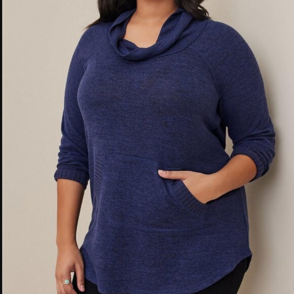 torrid Sweaters - Torrid Super Soft Plush Cowl Neck Raglan Tunic Sweater sweatshirt 3x NWT NEW
